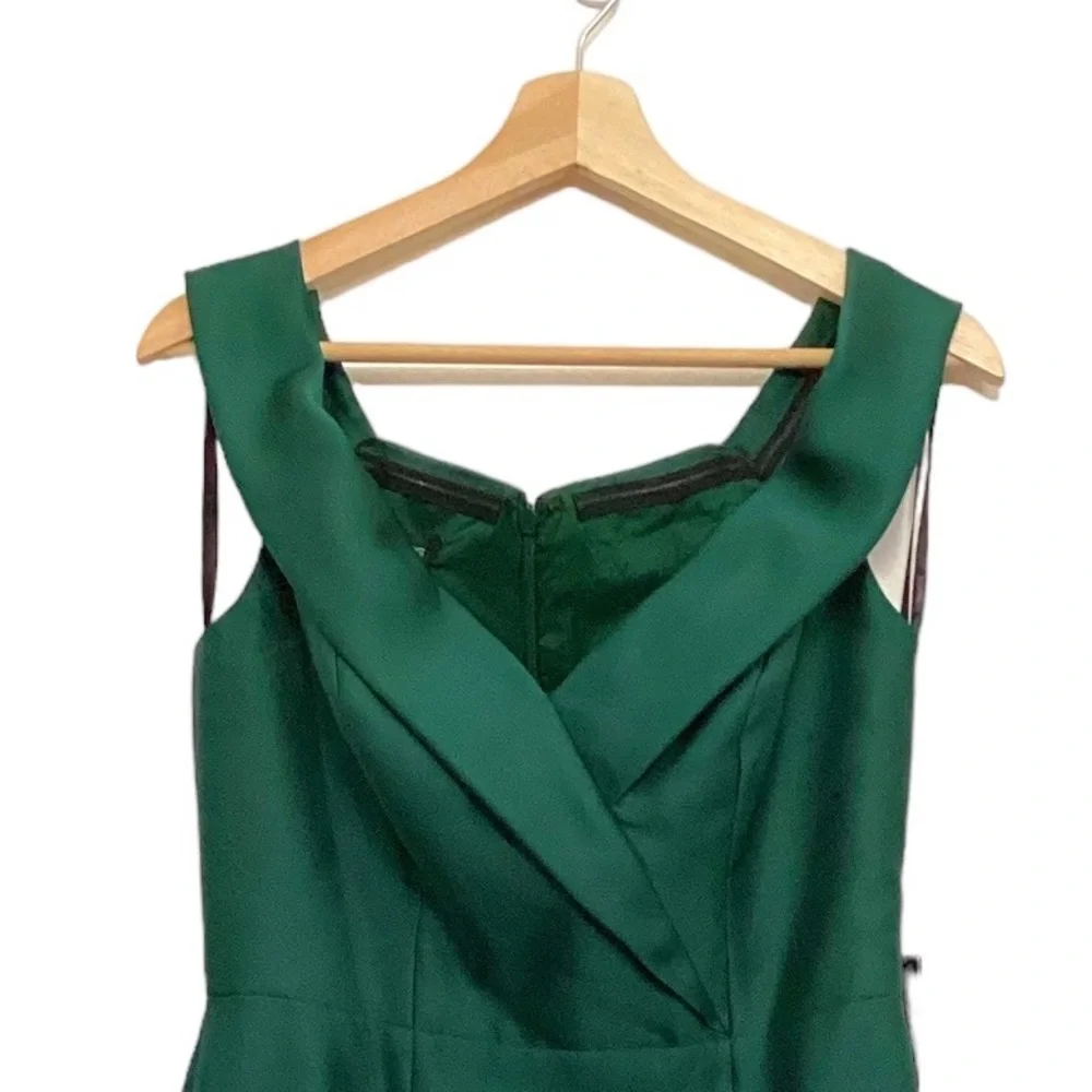 NWT Alfred Sung Off-the-Shoulder Gown Size 8 in Green Satin - Picture 9 of 15